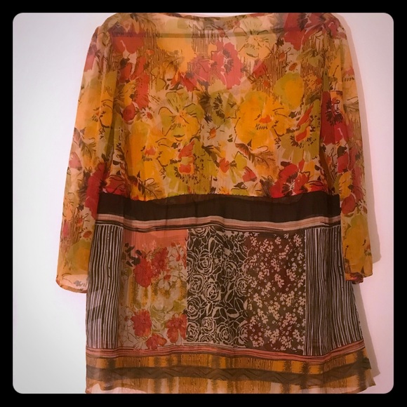 Women’s Avenue Sheer Floral Blouse Size 14/16 - Picture 2 of 4